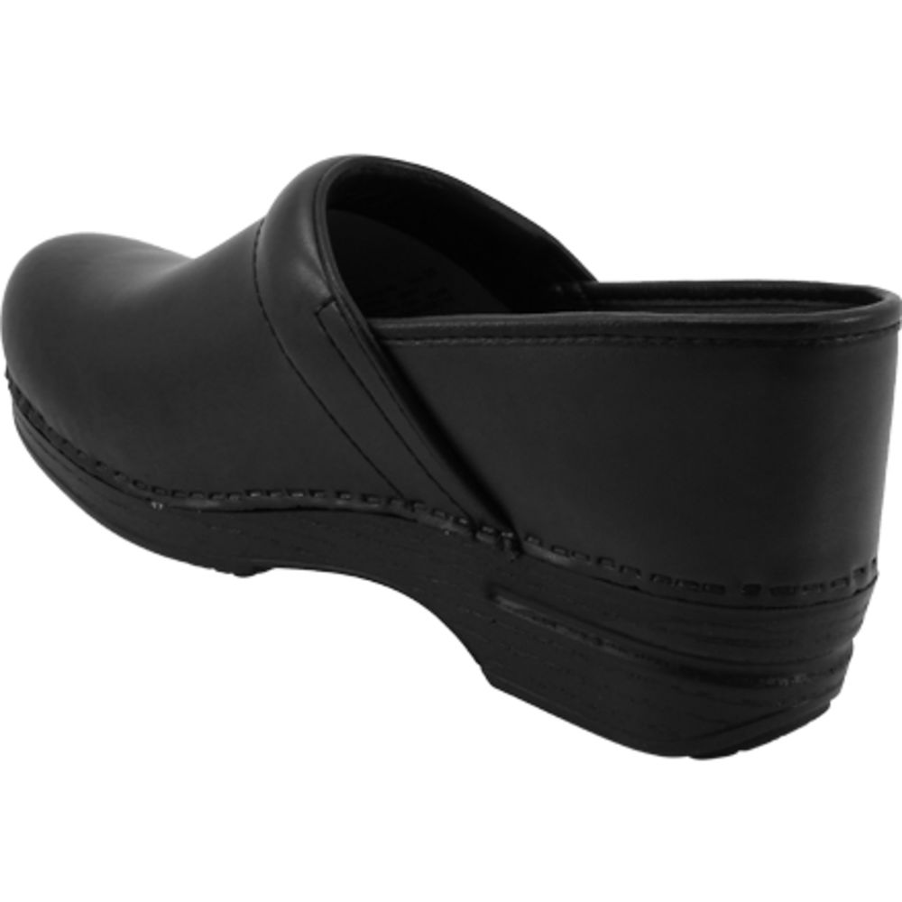 Dansko Professional Xp Clogs Casual Shoes - Womens Black Box Leather Back View