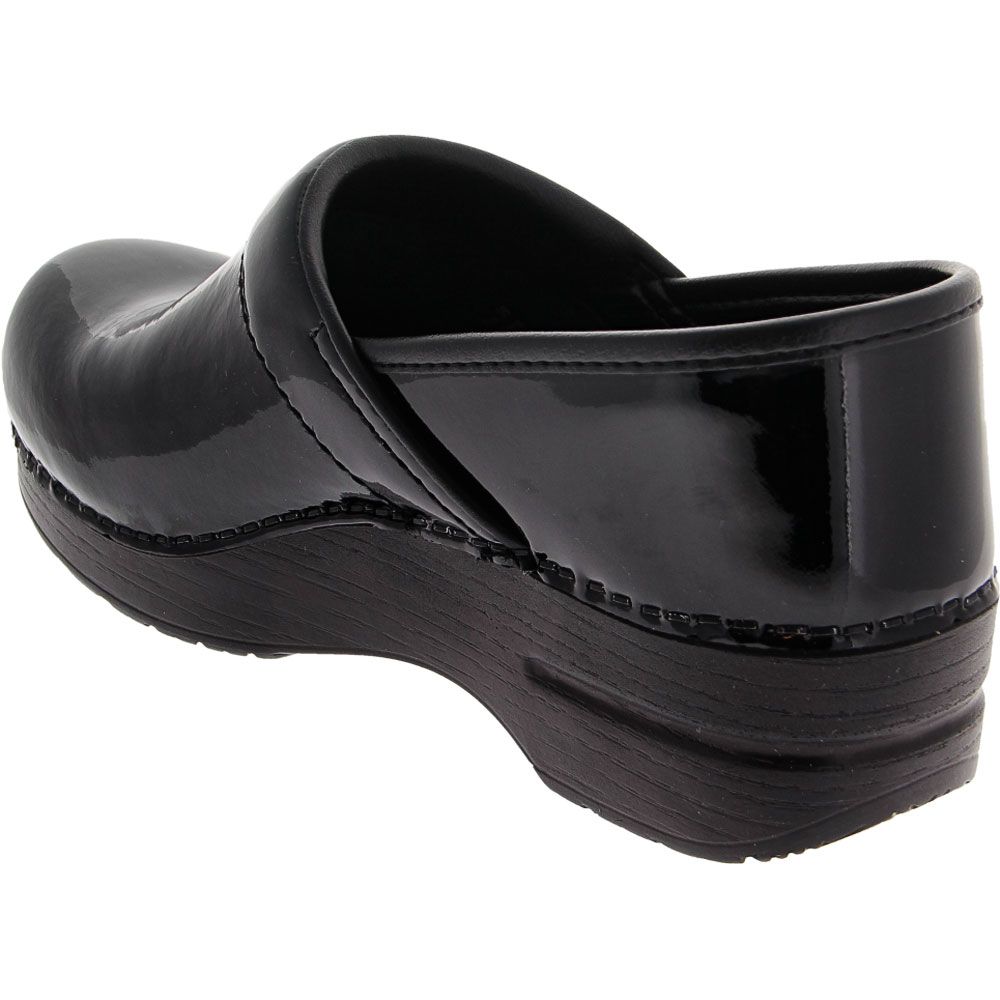Dansko Professional Patent Clogs Casual Shoes - Womens Black Patent Leather Back View