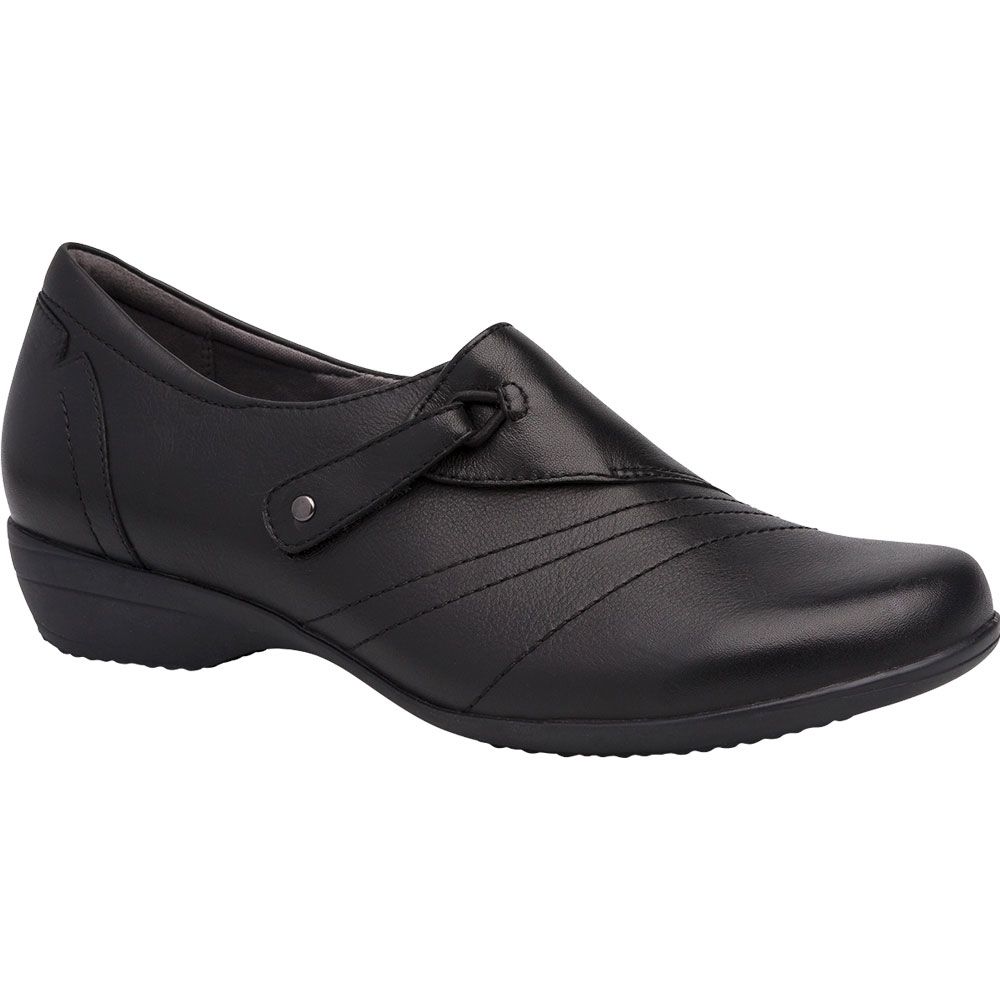 Dansko Franny Slip on Shoes - Womens Black Milled Nappa
