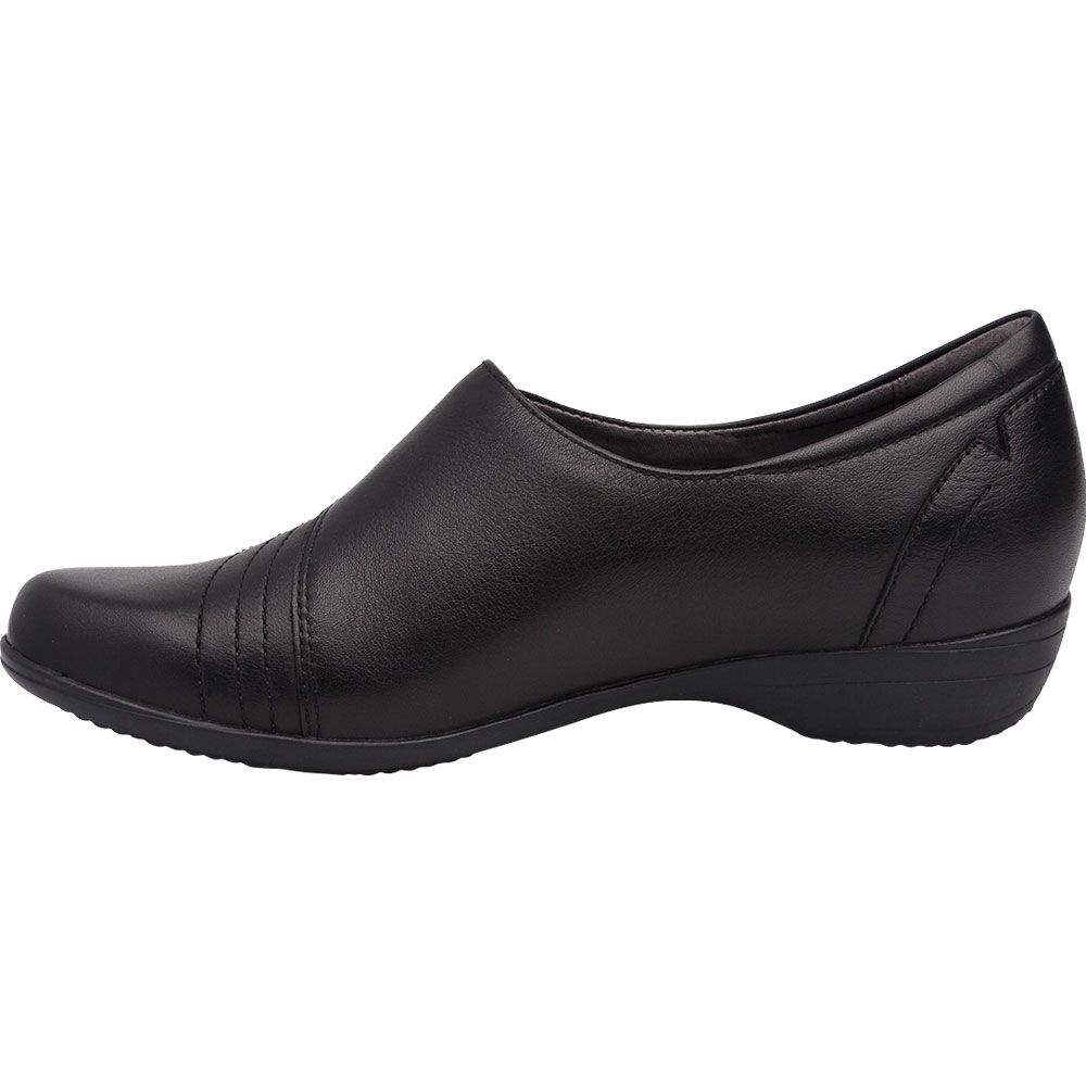 Dansko Franny Slip on Shoes - Womens Black Milled Nappa Back View
