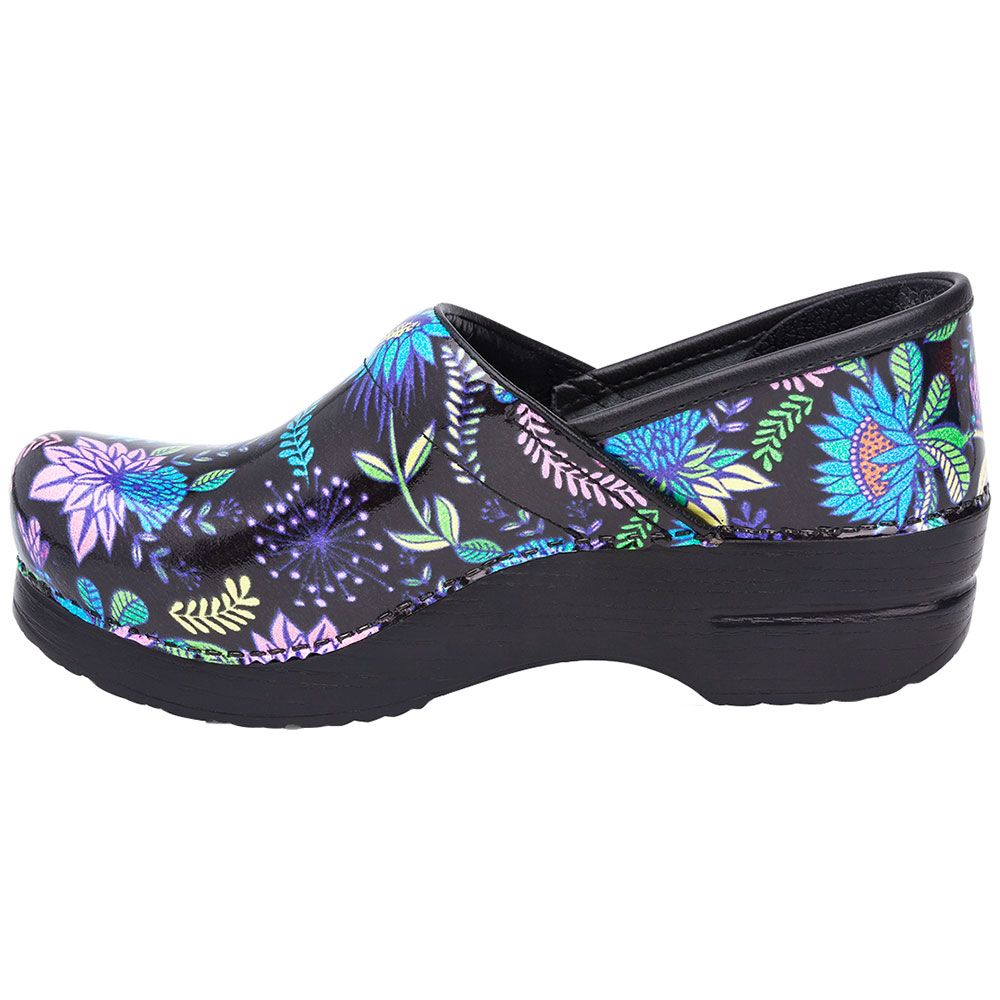 Dansko Professional 606 Patent Clogs Casual Shoes - Womens Floral Patent Leather Back View