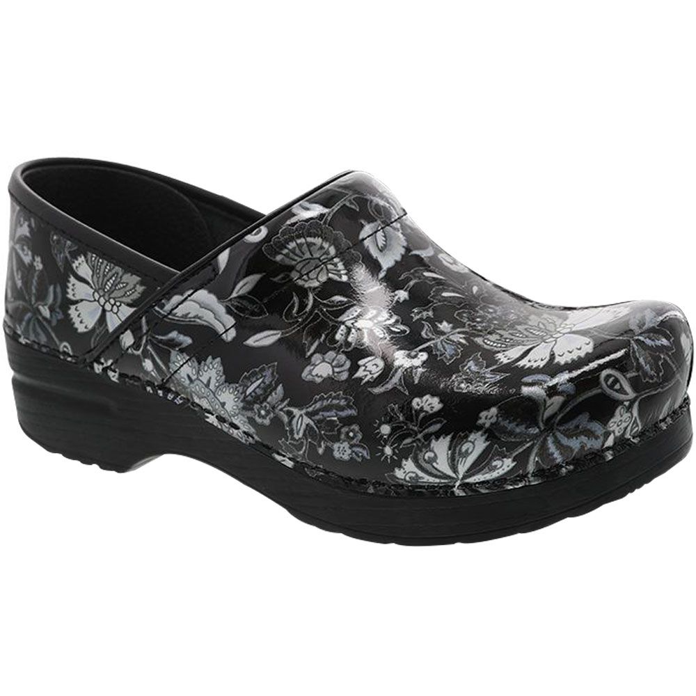 Dansko Professional 606 Patent Clogs Casual Shoes - Womens Floral Metallic Patent
