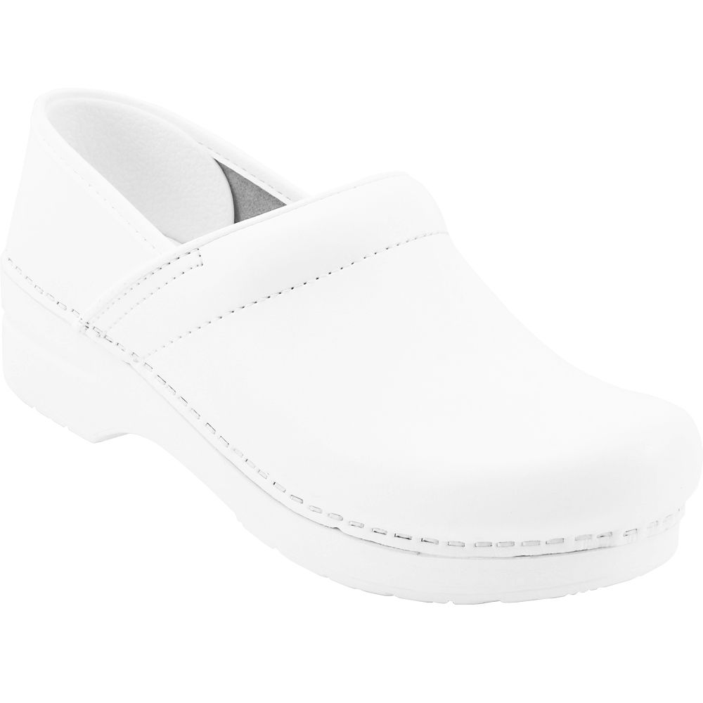 Dansko Professional 606 Clogs Casual Shoes - Womens White Box Leather