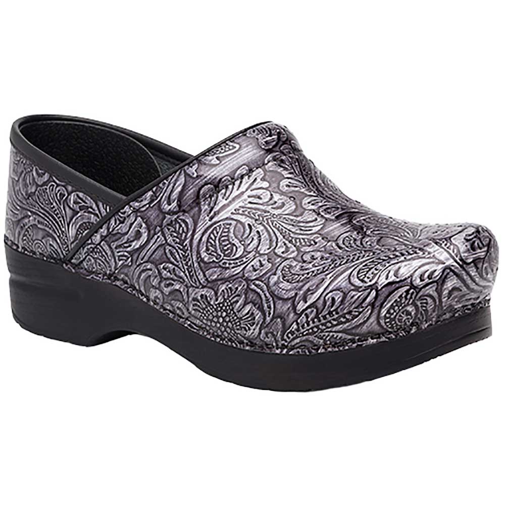 Dansko Professional 706 Clogs Casual Shoes - Womens Grey Tooled Patent Leather