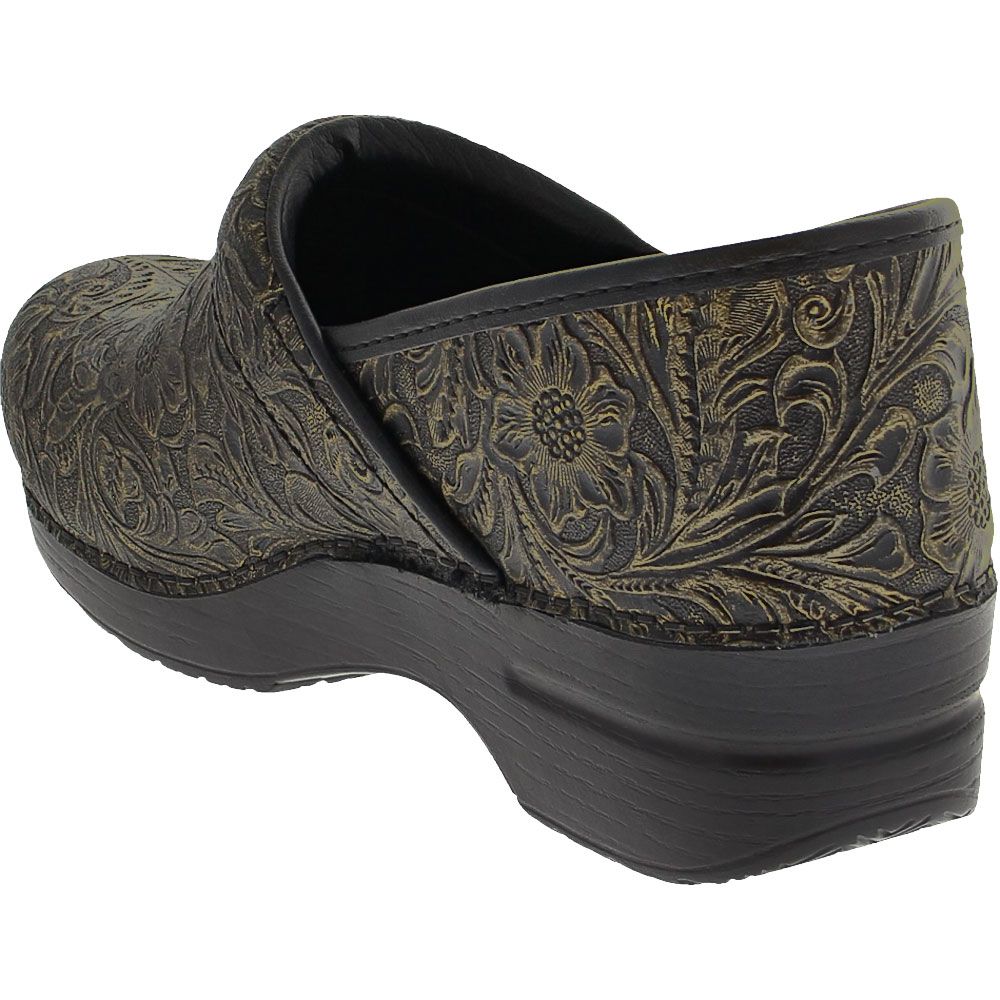 Dansko Professional Tooled Casual Shoes - Womens Black Antique Back View