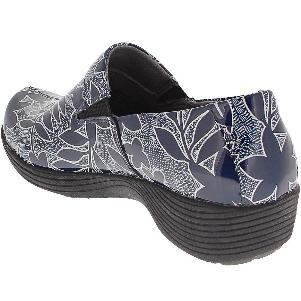 Dansko Coral Clogs Casual Shoes - Womens Navy Floral Patent Back View