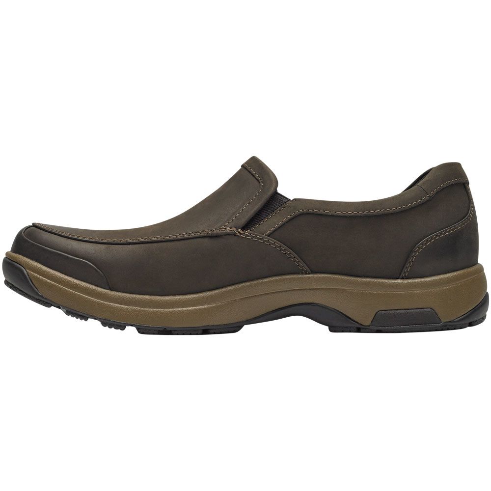 Dunham Battery Park Slip On Casual Shoes - Mens Brown Nubuck Back View