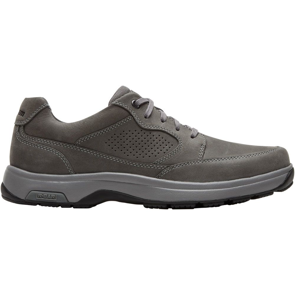 Dunham 8000 Blucher Lace Up Casual Shoes - Mens Steel Grey Nubuck Side View