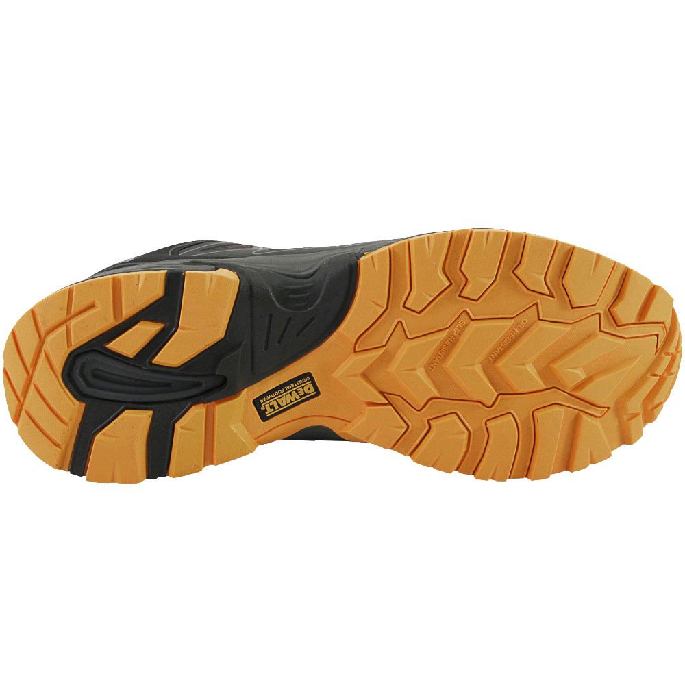 Dewalt Boron Safety Toe Work Shoes - Mens Black Yellow Sole View