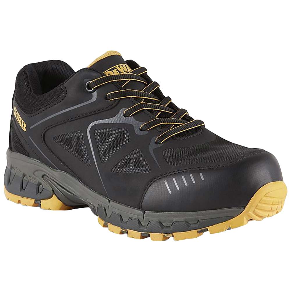 Dewalt Angle Safety Toe Work Shoes - Mens Black Yellow