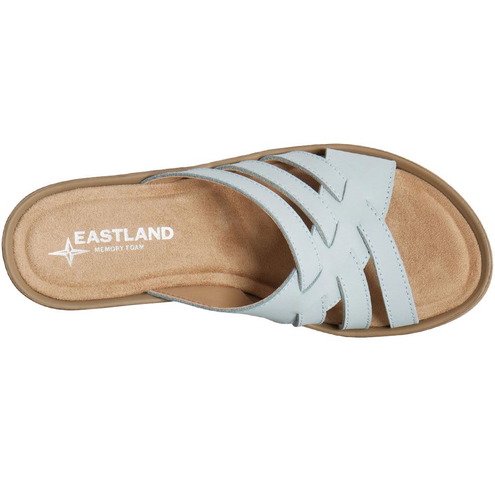 Eastland Poppy Slide Sandals - Womens Light Blue Back View