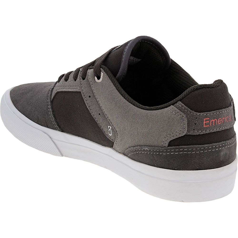 Emerica Low Vulc Skate Shoes - Mens Dark Grey Back View