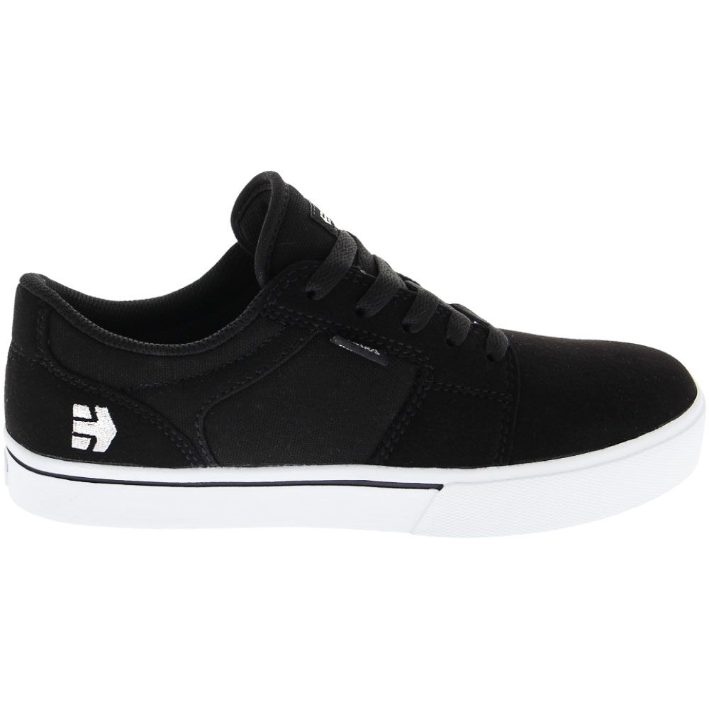 Etnies Barge LS Skate Shoes - Boys Black White Side View
