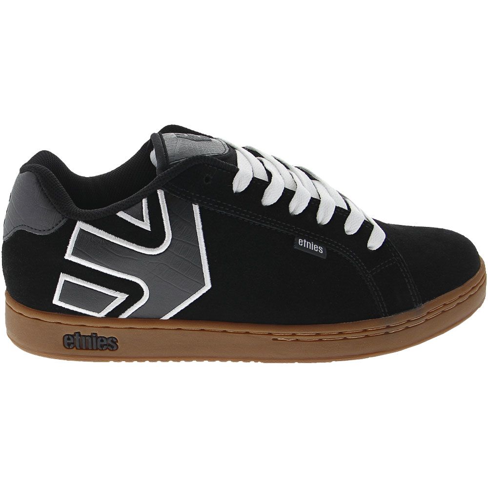 Etnies Fader Skate Shoes - Mens Black White Gum Side View