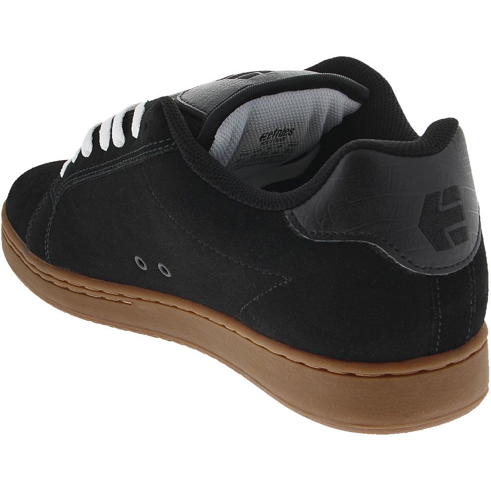 Etnies Fader Skate Shoes - Mens Black White Gum Back View
