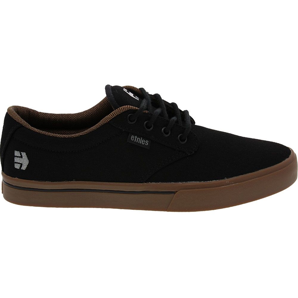 Etnies Jameson 2 Skate Shoes - Mens Black Charcoal Gum Side View