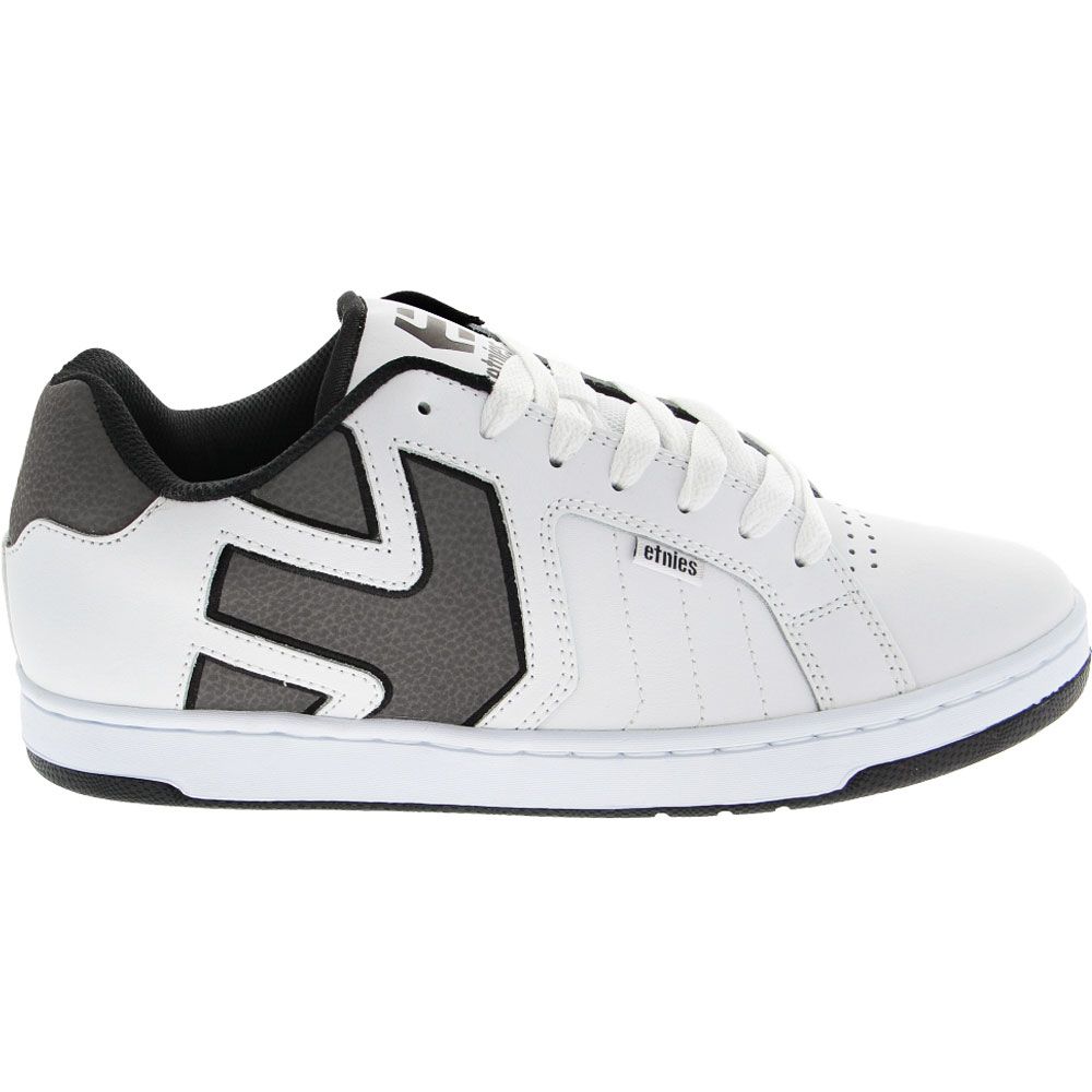 Etnies Fader 2 Skate Shoes - Mens White Grey Black Side View