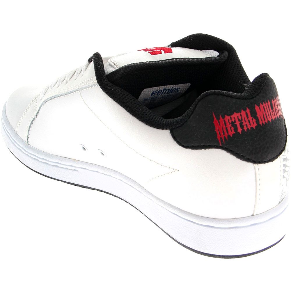 Etnies Fader Metal Mulisha Skate Shoes - Mens White Black Red Back View