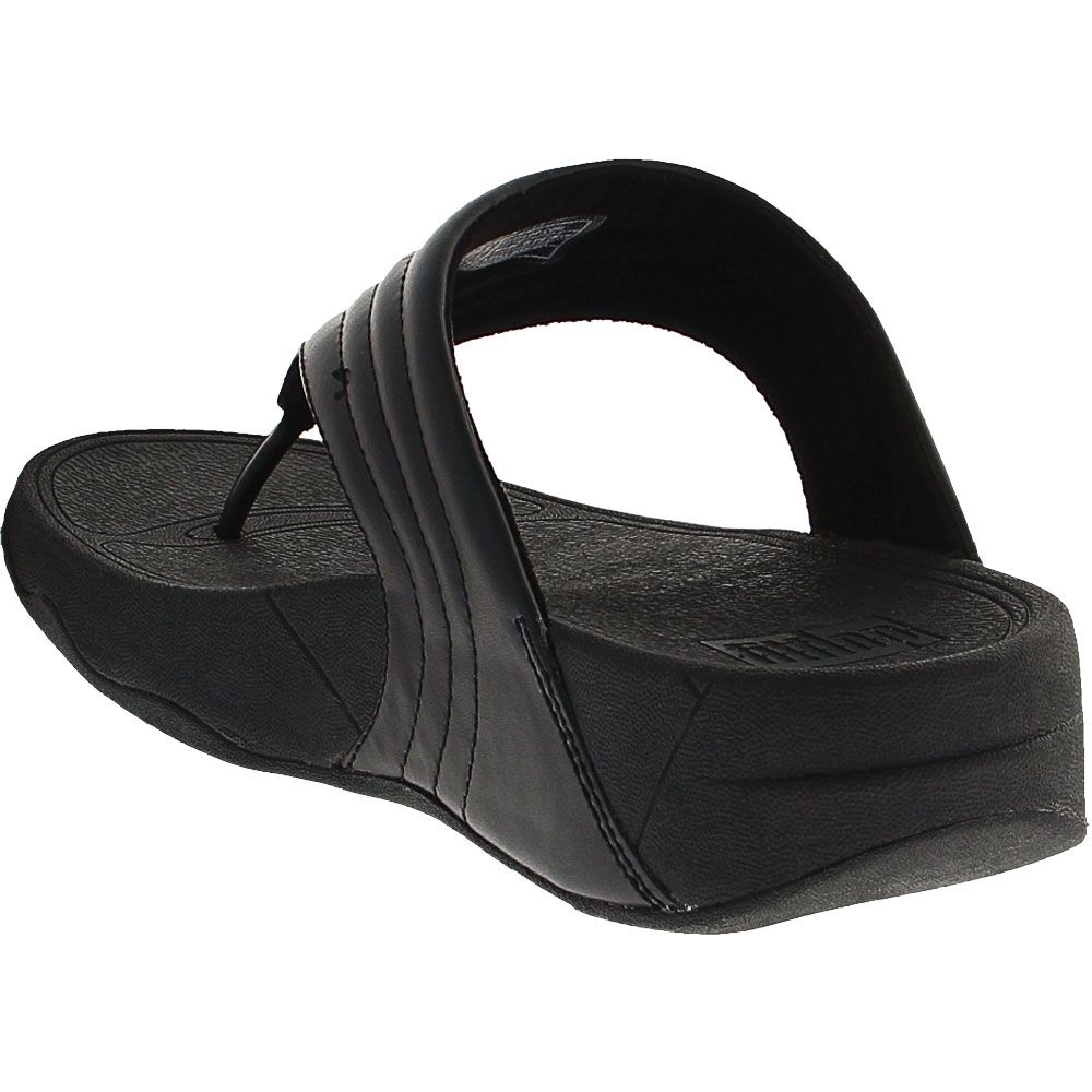 FitFlop WalkStar Leather Womens Flip Flop Sandals Black Back View