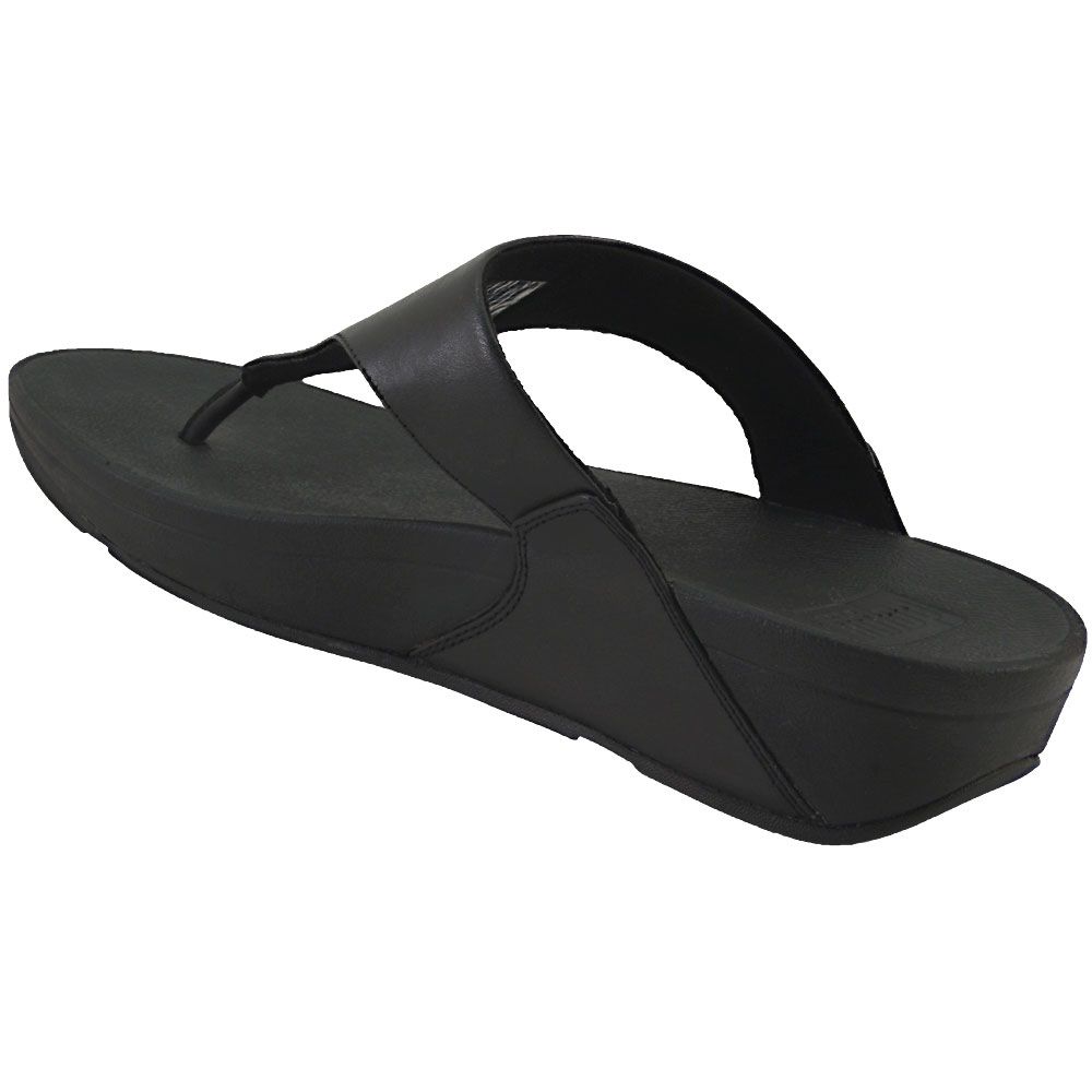 FitFlop Lulu Leather Post Flip Flop - Womens Black Back View