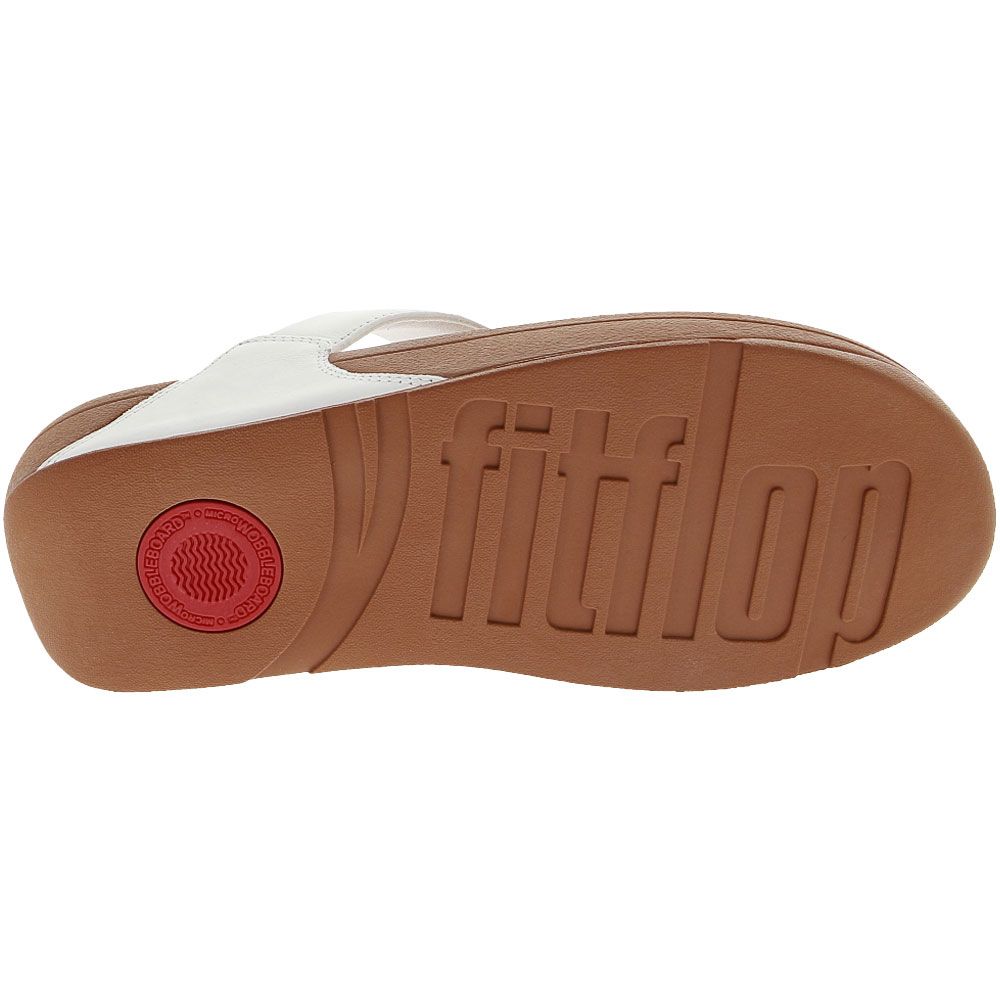 FitFlop Lulu Leather Post Flip Flop - Womens White Sole View