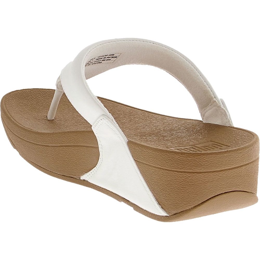 FitFlop Lulu Leather Post Flip Flop - Womens White Tan Back View