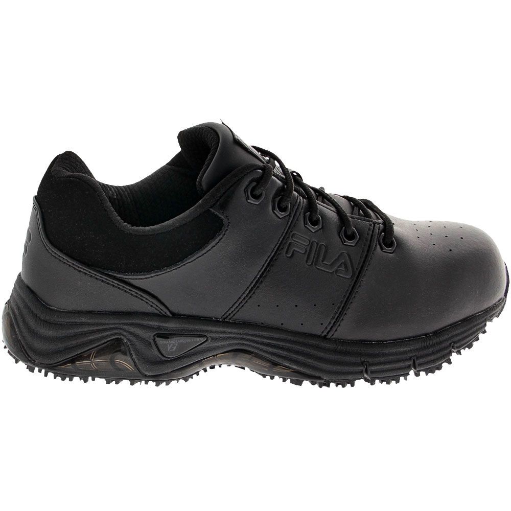 Fila Utility Memory Breach Low St Safety Toe Work Shoes - Mens Black Side View