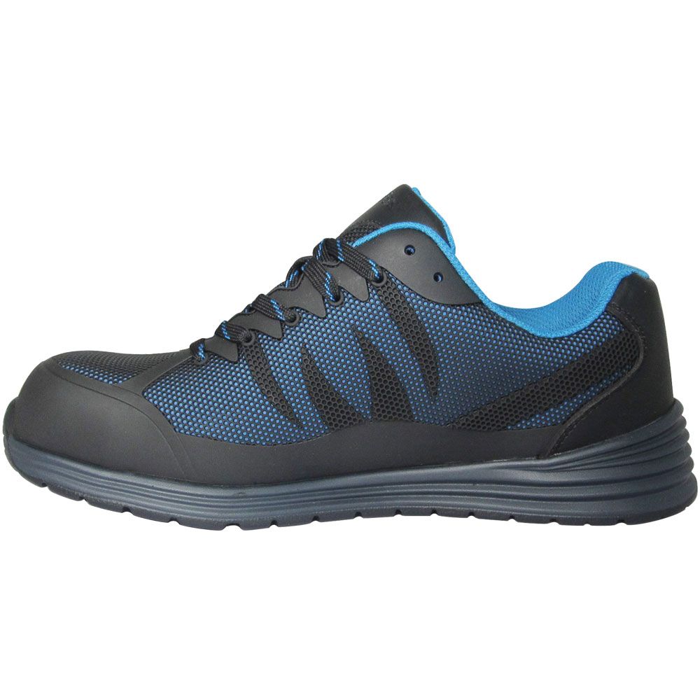 Genuine Grip 5171 Fangs Sd Ct Pr Composite Toe Work Shoes - Mens Black Blue Back View