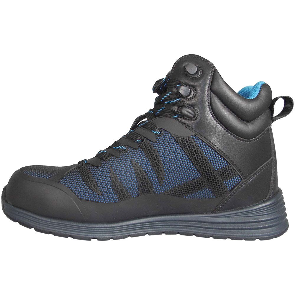 Genuine Grip 5181 Fangs 6" Composite Toe Work Shoes - Mens Black Blue Back View