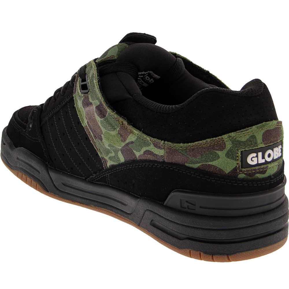 Globe Fusion Skate Shoes - Mens Black Green Back View