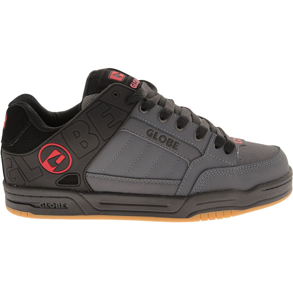 Globe Tilt Skate Shoes - Mens Black Grey Red Side View