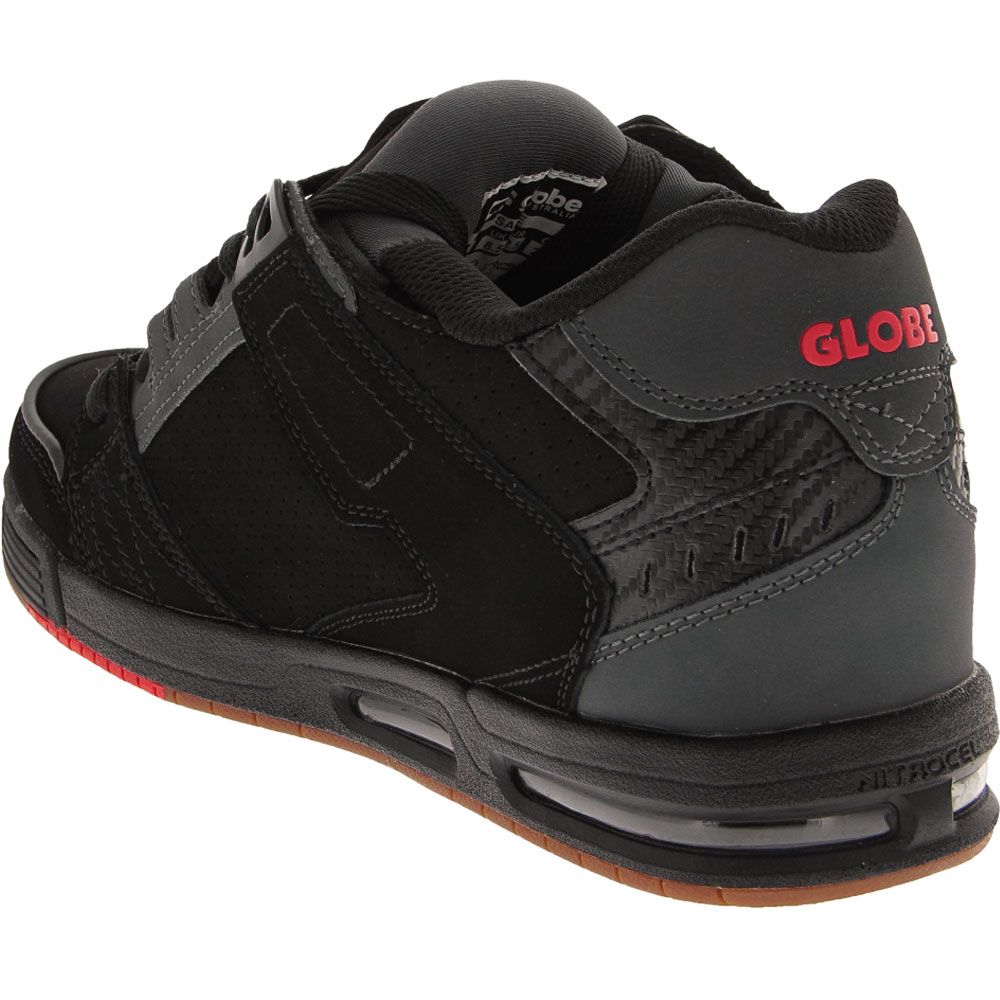 Globe Sabre Skate Shoes - Mens Black Grey Back View