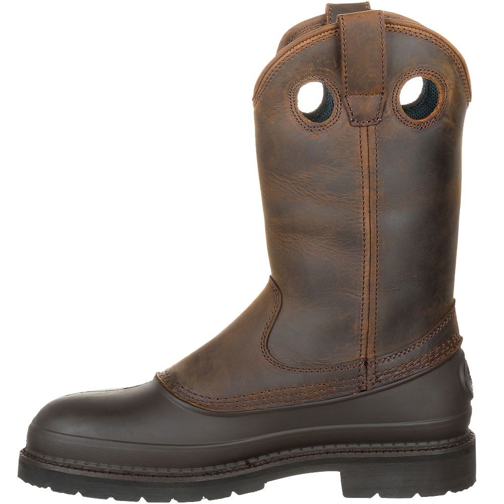 Georgia Boot 12 Inch Pull-On Soft Toe Work Boots G5514 Brown Back View