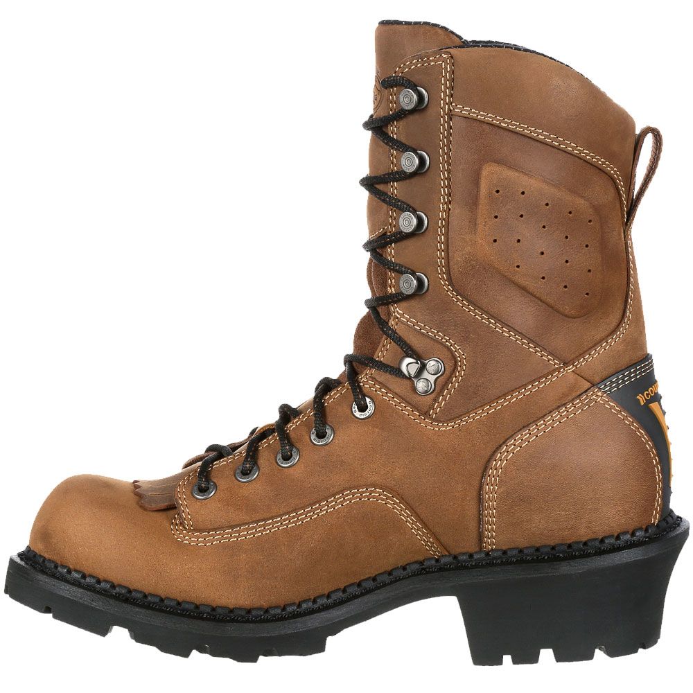Georgia Comfort Core Logger Composite Toe Work Boots - Mens Brown Back View