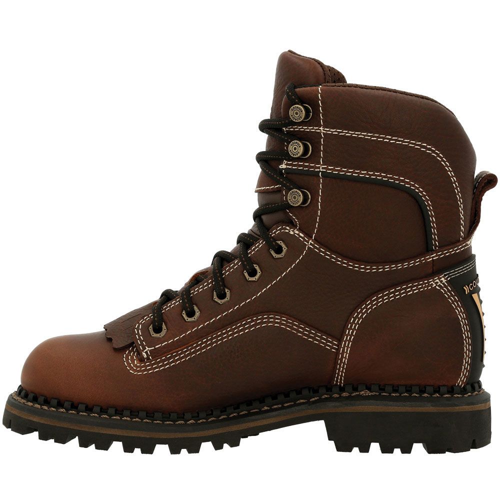Georgia Boot AMP LT Logger GB00427 Womens Work Boots Brown Back View