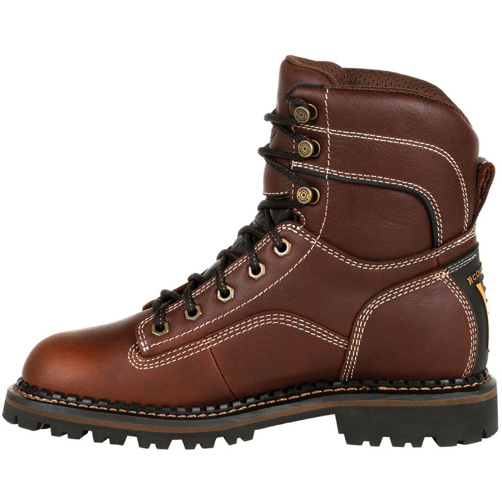 Georgia Boot AMP LT Logger GB00428 Womens Safety Toe Work Boots Brown Back View