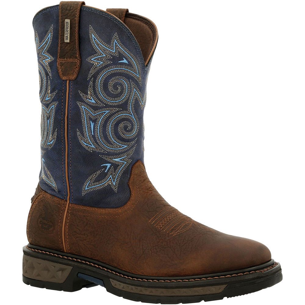 Georgia Boot Carbo-Tec GB00435 Mens Western Boots Brown Navy