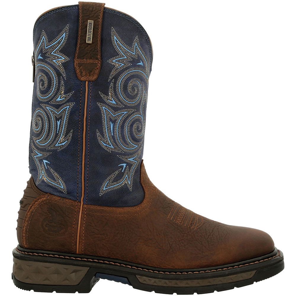 Georgia Boot Carbo-Tec GB00435 Mens Western Boots Brown Navy Side View