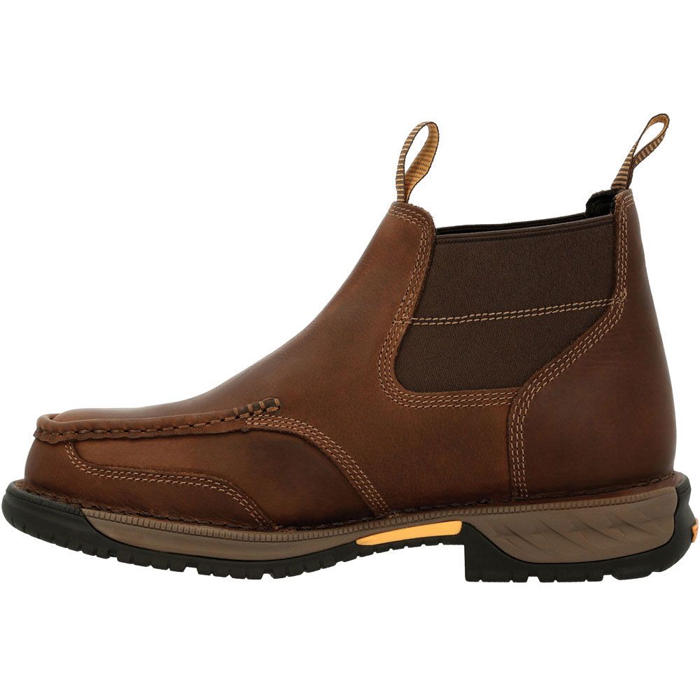 Georgia Boot Athens 360 GB00440 Mens Chelsea Work Boots Brown Back View