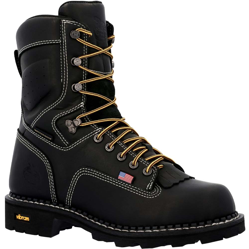 Georgia Boot GB00603 8" USA Logger Non-Safety Toe Mens Boots Black