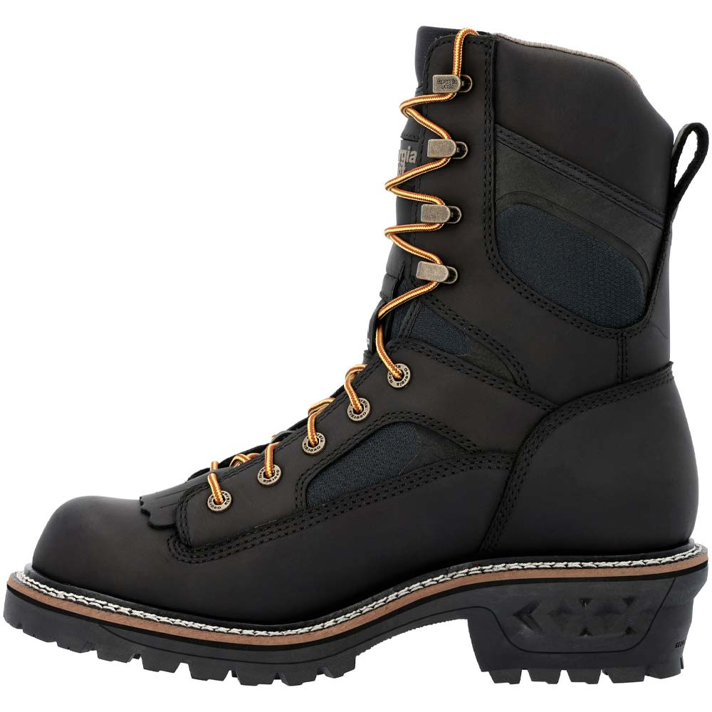 Georgia Boot Ltx Logger Waterproof Non-Safety Toe Mens Boots Black Back View