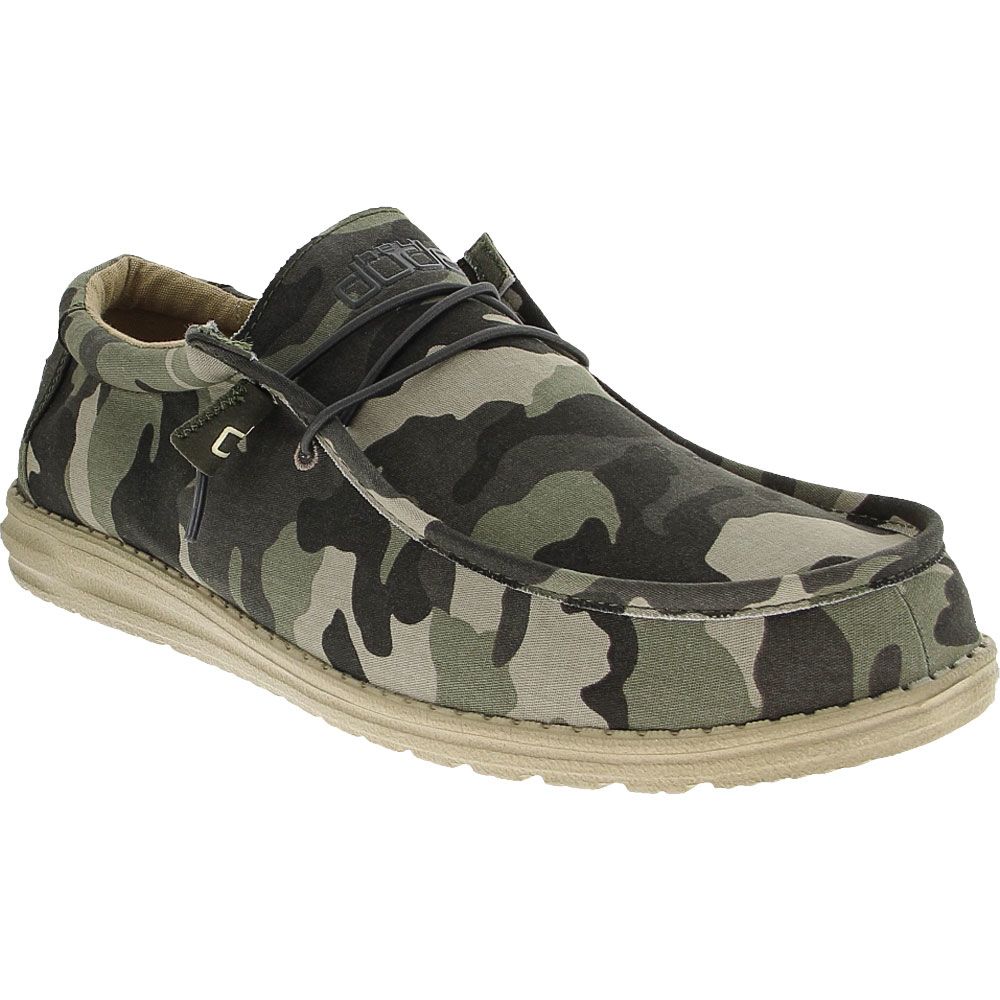 Hey Dude Wally Lace Up Casual Shoes - Mens Camouflage