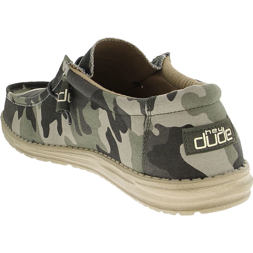 Hey Dude Wally Camo Lace Up Casual Shoes - Mens Camouflage Back View