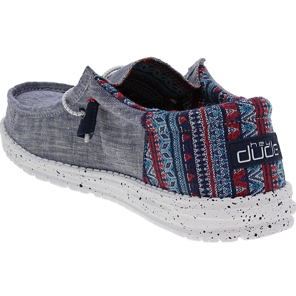 Hey Dude Wally Funk Lace Up Casual Shoes - Mens Jacquard Tribe Back View