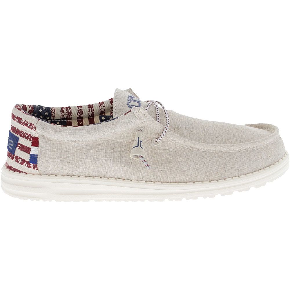 'Hey Dude Wally Off White Patriotic Casual Shoes - Mens Off White Patriotic