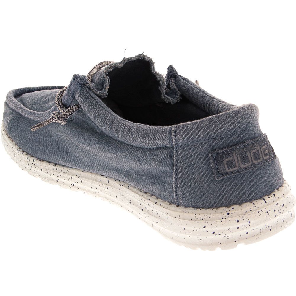 Hey Dude Wally Washed Lace Up Casual Shoes - Mens Blue Back View