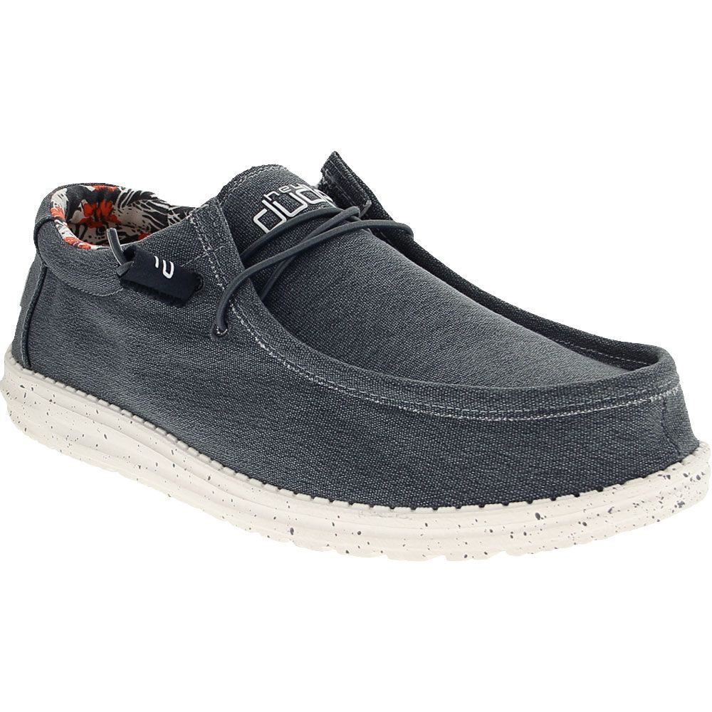 Hey Dude Wally Stretch Casual Shoes - Mens Blue White Speckle