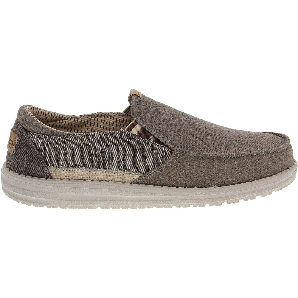 'Hey Dude Thad Chambray Walnut Slip On Casual Shoes - Mens Beige