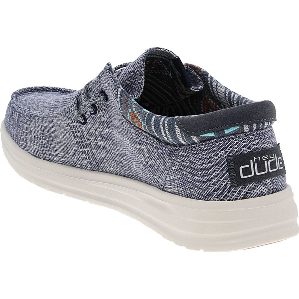 Hey Dude Paul Chambray Casual Shoes - Mens Navy Back View