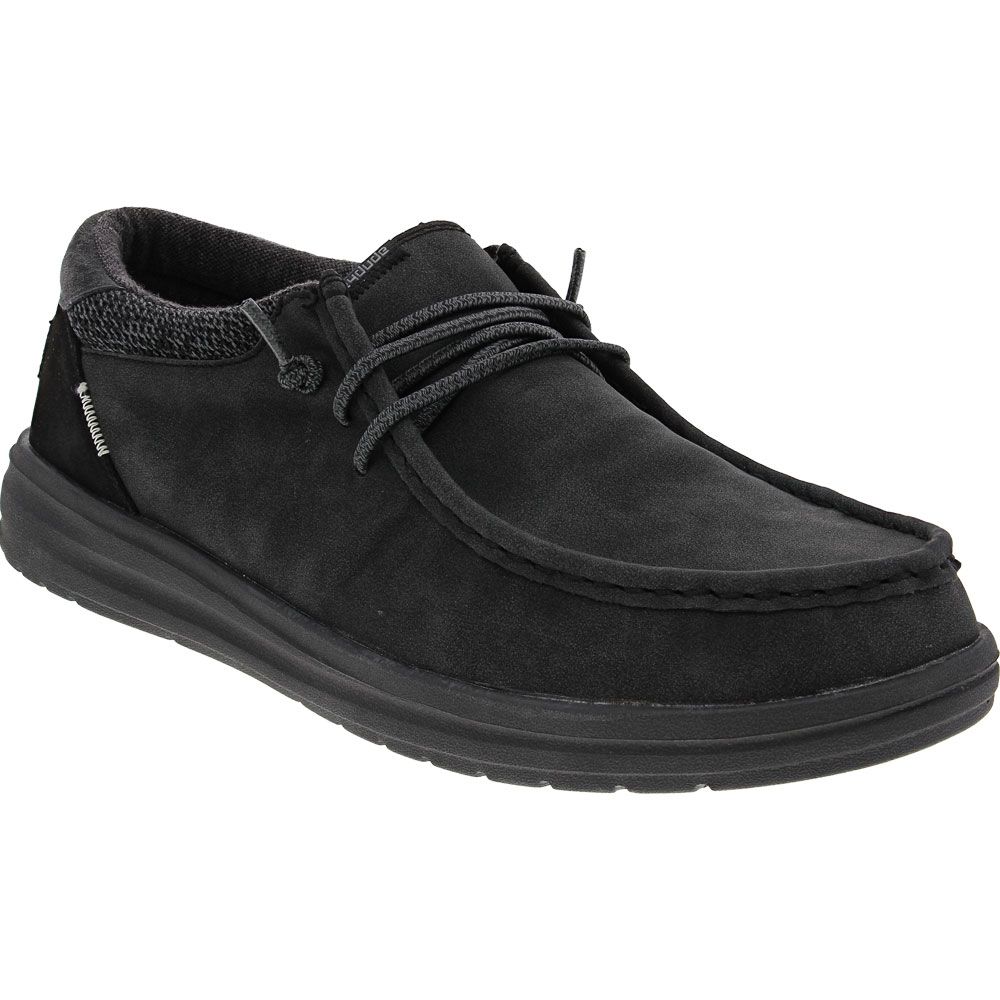 Hey Dude Paul Recycled Leather Lace Up Casual Shoes - Mens Black
